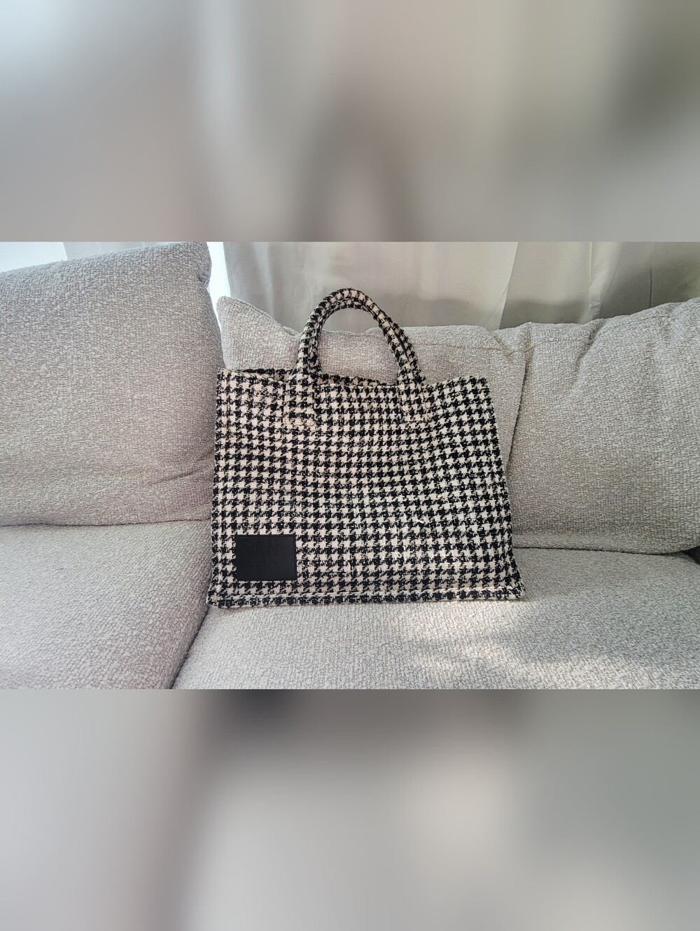 Sandro Black & White Houndstooth Tote - Picture 6 of 6